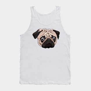 Cute pug portrait Tank Top